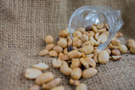 Heap of Peanuts isolatedの写真素材