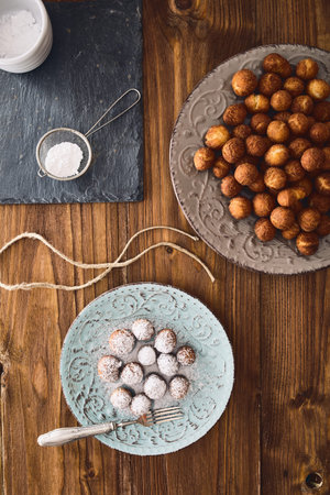 Castagnole, typical italian carnival dessertの写真素材