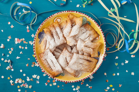 chiacchiere, traditional italian carnival pastryの写真素材