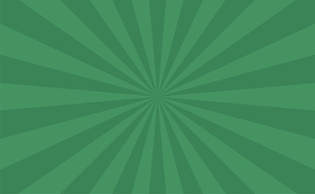 Abstract explosion background in gradient green color. Sun glare effect radiates. Sunlight sparkle pattern. Radial rays vector illustration. Narrow beam. For backgrounds, posters, banners and covers.のイラスト素材