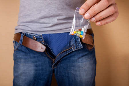 Tablets for male power in sex. Pills for raising or increasing potencyの写真素材