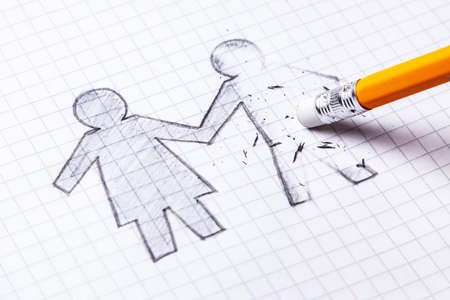 The death of husband's favorite man, widow. Loss of loved one. Divorce and severing relations.の写真素材