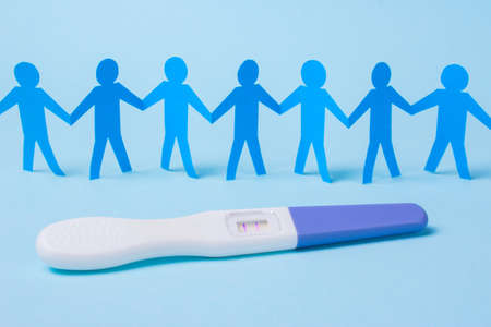 Positive pregnancy test. Artificial insemination from the sperm bank. Who's the father? Many sexual partnersの写真素材