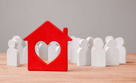 Great demand buying or renting houses, crowd of buyers.の写真素材