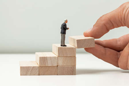 Stairs up as a symbol of career growth up or business success. Help in achieving the goal.の写真素材