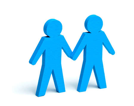 Two GAY men holding hands. Two GAY men holding hands. Isolated on white background.の写真素材