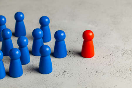 Selection and search for the best employee leader. Staff recruitment, HR. Good worker stands out in crowdの写真素材