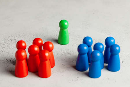 The leader chooses from two business teams.の写真素材
