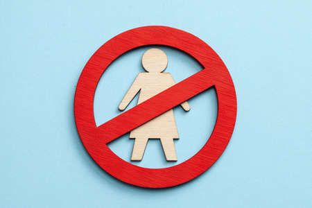 Women are forbidden. Female prohibition sign. No girlsの写真素材
