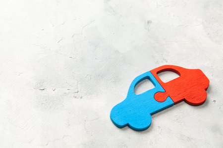 Car puzzle. Car sharing. Parts of the car