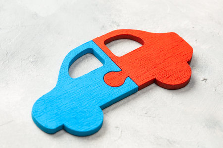 Car puzzle. Car sharing. Parts of the car