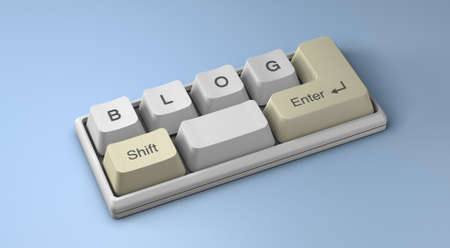 Keyboard with BLOG keys. 3d renderの写真素材