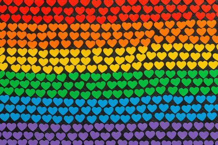 LGBT rainbow flag made from colored hearts