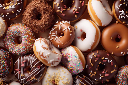 Lots of chocolate donuts.の素材