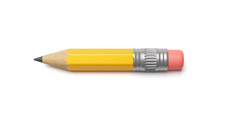 Small pencil isolated on a white background. 3d render.の写真素材