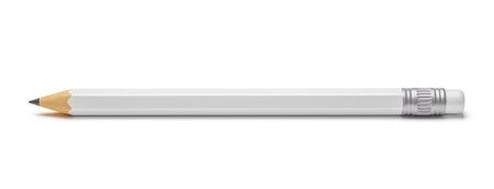 White pencils on a white background. mockup. 3d render.の写真素材