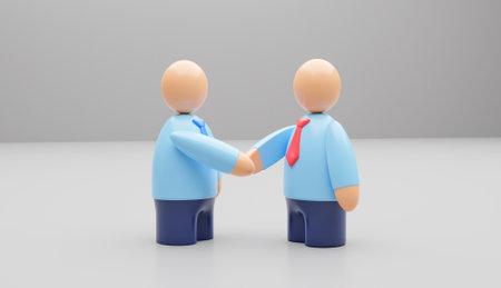 Businessmen shake hands. Successful conclusion of the contract. 3d render.の写真素材