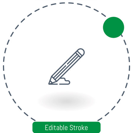 pencil tool vector icon editable stroke outline icons for web and mobileのイラスト素材