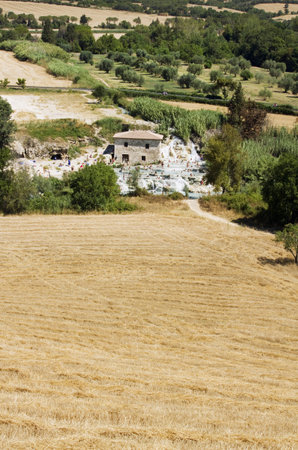 thermal baths of Saturnia, Tuscanyの写真素材