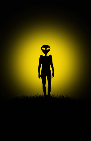 Alien silhouetteの写真素材