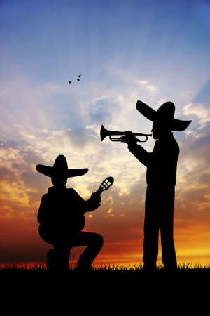 Mariachi at sunsetの写真素材