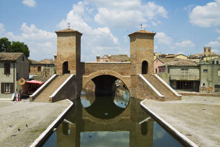 View of Comacchio, Ferrara, Italyのeditorial素材