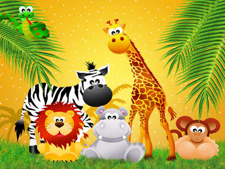 Wild animals in the forestの写真素材