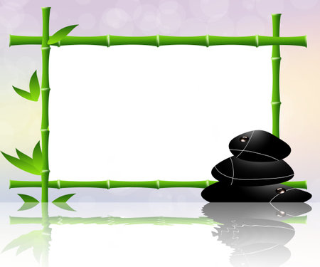 Frame bamboo for spaの写真素材