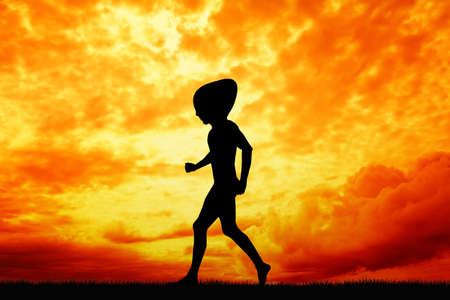 Alien silhouetteの写真素材