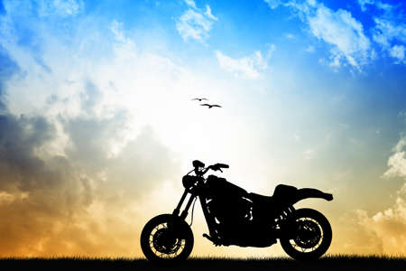 motorcycle silhouetteの写真素材