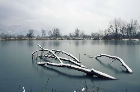 Frozen lakeの写真素材