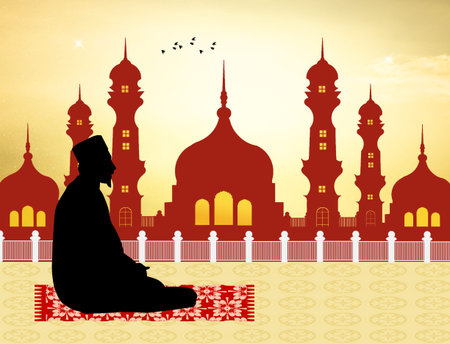 A muslim man praying