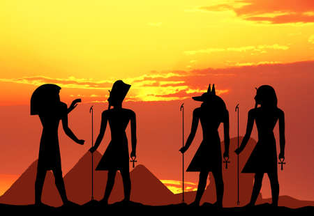 hieroglyphics silhouetteの写真素材