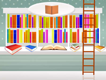 illustration of libraryの写真素材