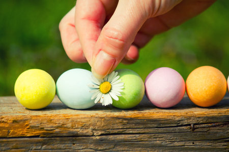 Easter chocolate eggsの写真素材