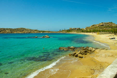 view of Mykonos beachの写真素材