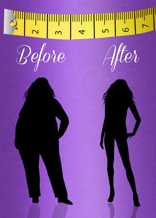 before and after dietの写真素材