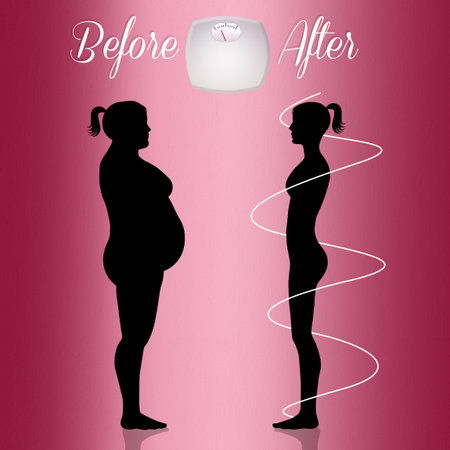 before and after dietの写真素材