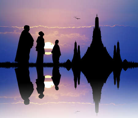 Buddhists pray to Buddhaの写真素材
