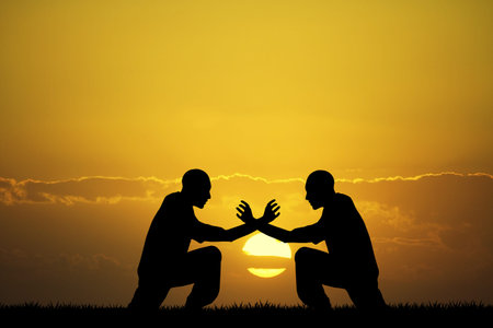 combat at sunset