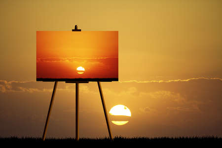 Canvas at sunsetの写真素材