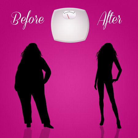 before and after dietの写真素材