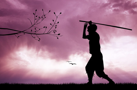 Combat at sunsetの写真素材