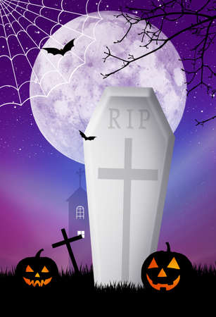 coffin in the cemeteryの写真素材