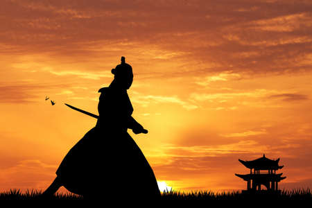 Samurai silhouette の写真素材