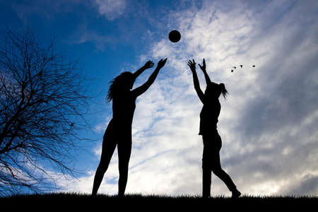 volleyball silhouettesの写真素材
