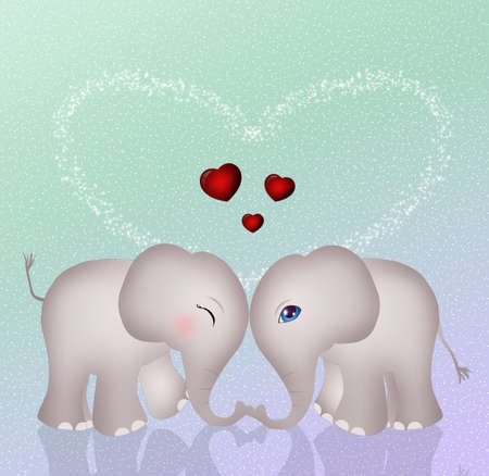 elephants in loveの写真素材