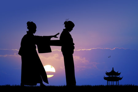 wear the traditional kimonoの写真素材