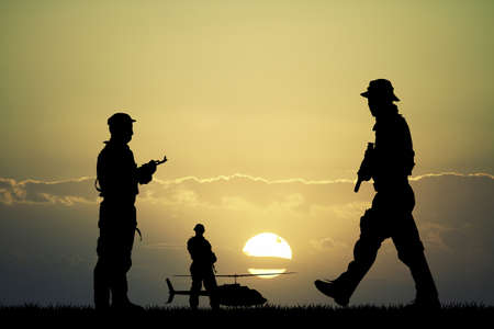 silhouette Soldiersの写真素材