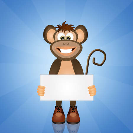 monkey with cardの写真素材
